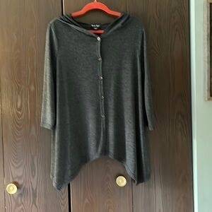 Charlie Paige hooded gray lightweight sweater. Size S/M